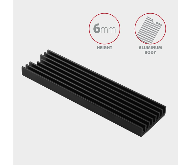 Axagon CLR-M2L6, aluminiowy pasywny radiator dla M.2 2280 SSD, 6 mm - 1353443 - zdjęcie 5